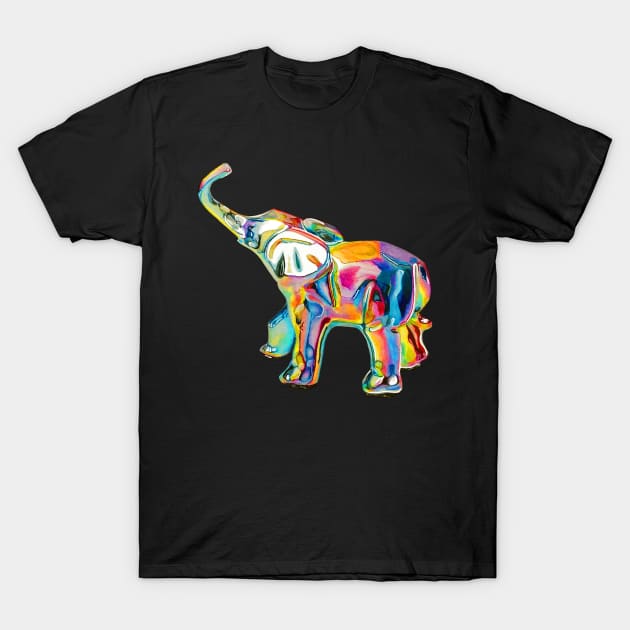 Repeat Rainbow Elephant T-Shirt by KatareyDesigns